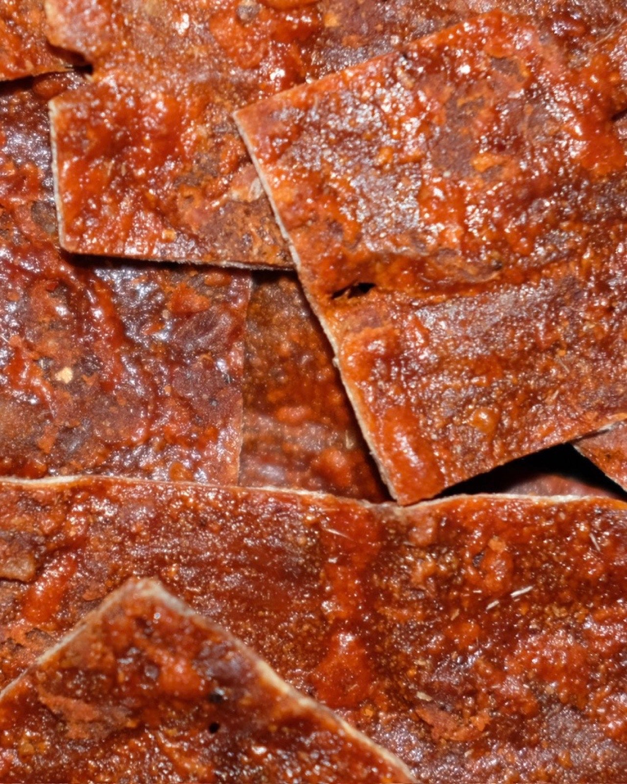 Close-up of MOBKILISHI beef kilishi slices, pure lean beef with no fillers
